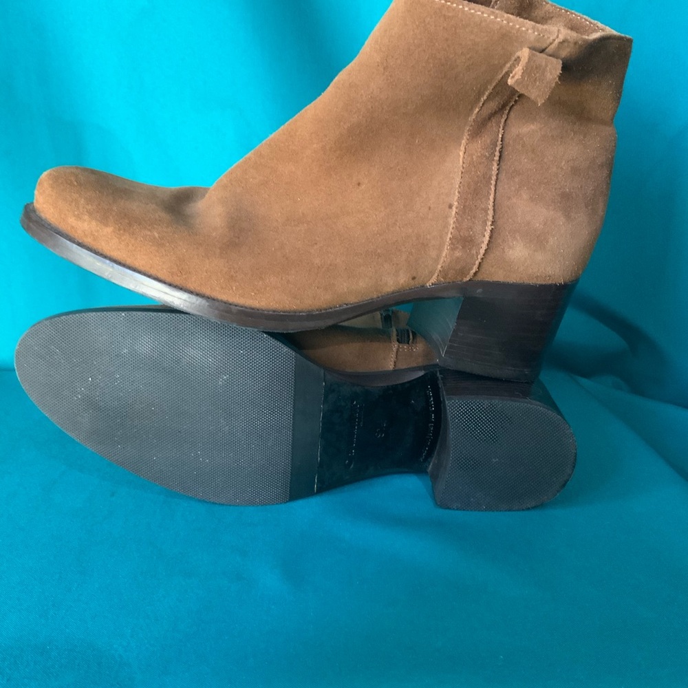 La Canadienne Women’s Waterproof Suede Ankle Boots in Brown, Side Zipper, NWOT